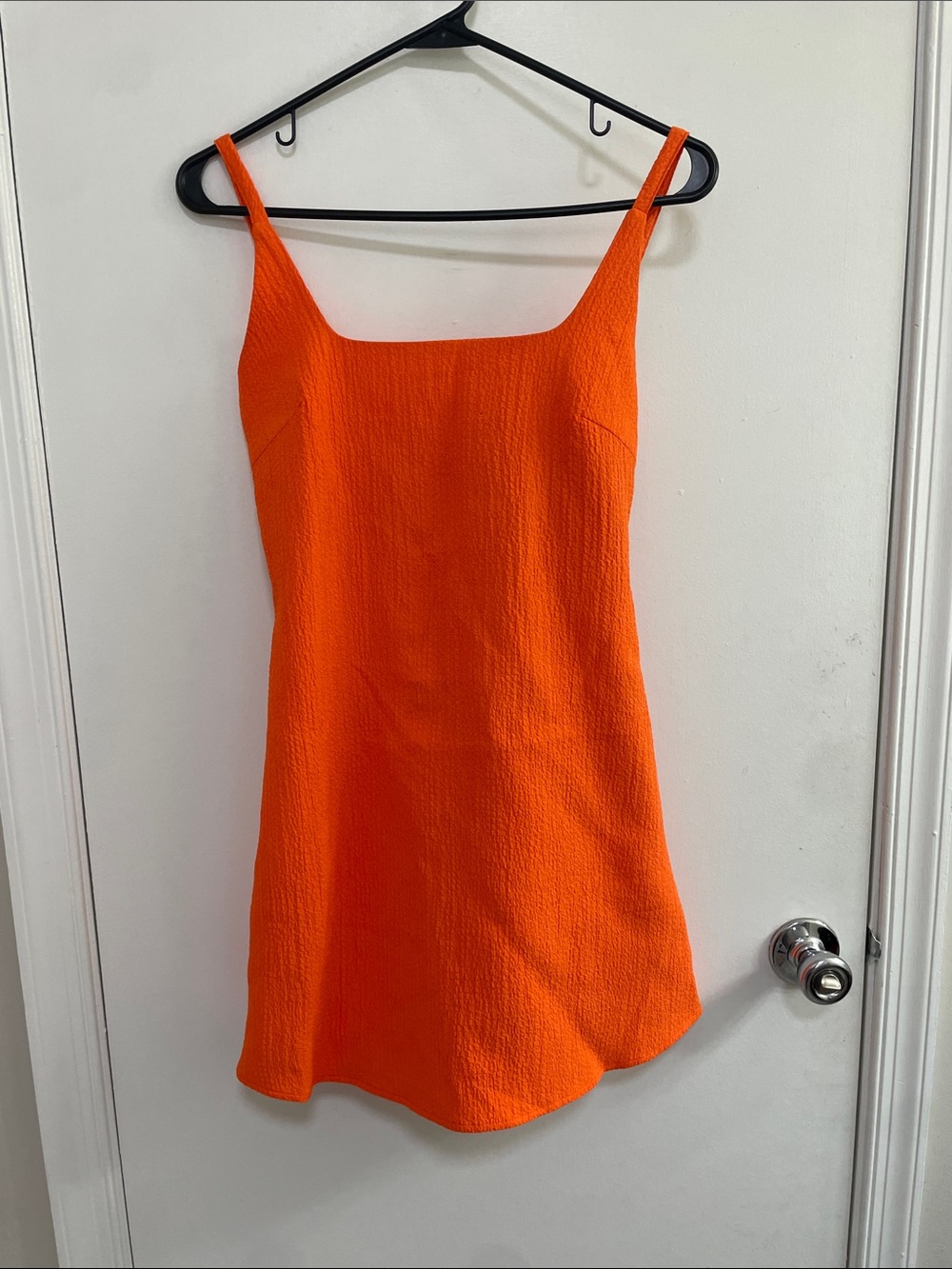 Women’s Orange Square-Neck Slip Dress
